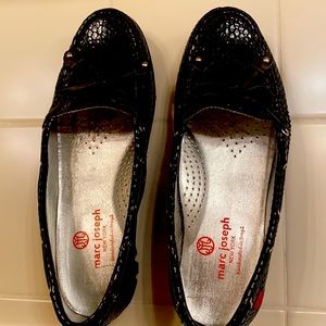 Marc Joseph black patent leather golf shoes